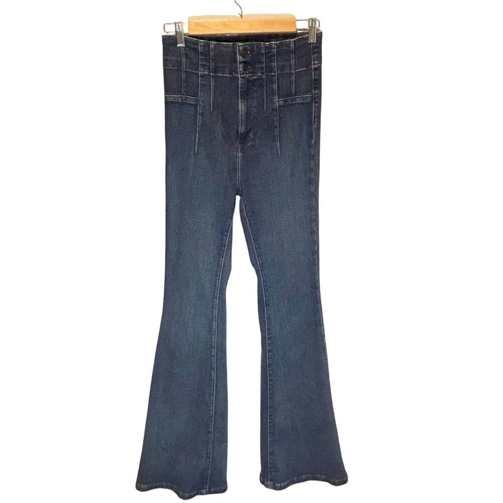 We the Free High Rise Dark Wash Flared Jeans - size 28